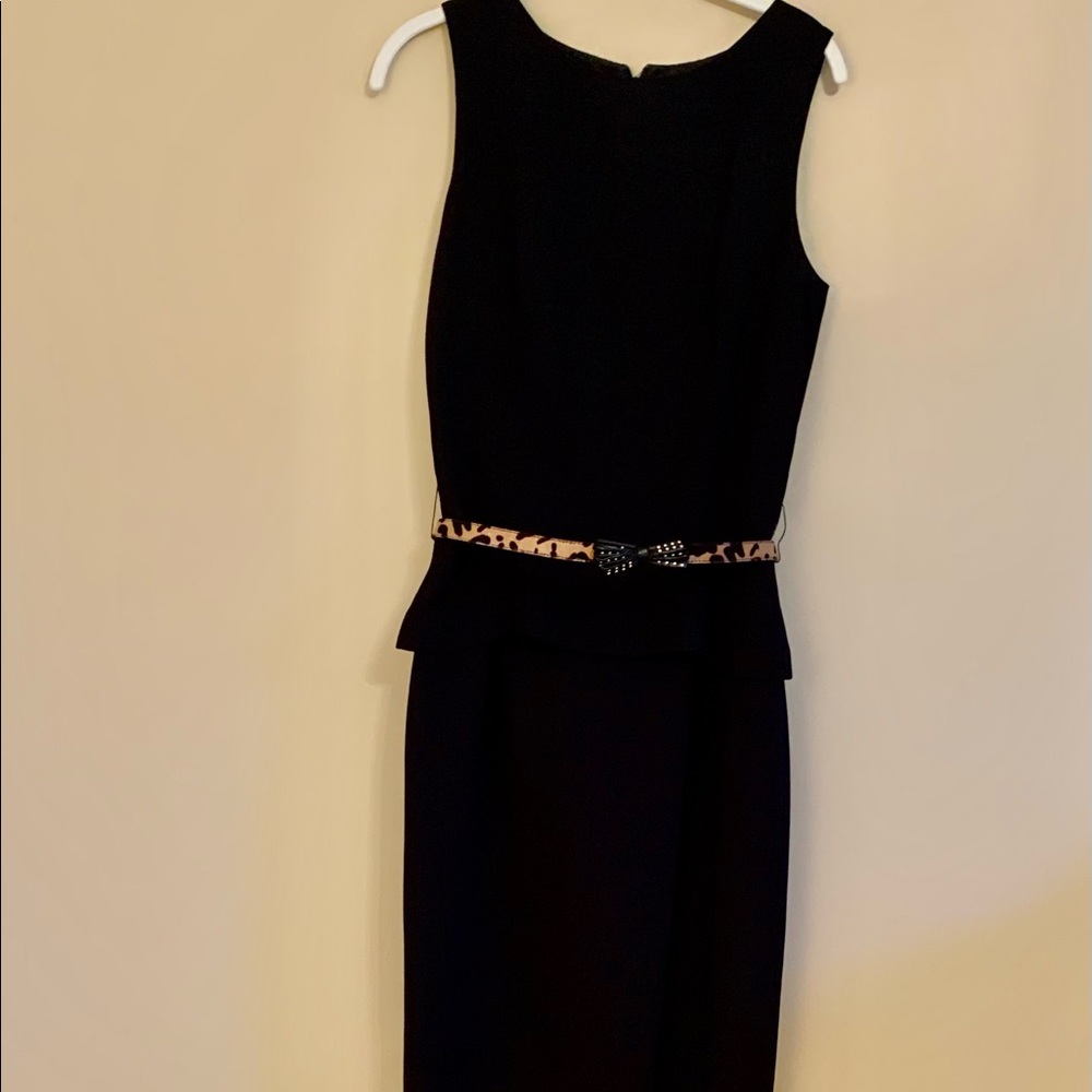 Black crepe dress with waist detail